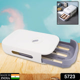 5723 Egg Storage Box Plastic Egg Drawer Fridge Egg Organizer Egg Keeper Refrigerator Egg Drawer Plastic Egg Carton Covered Egg Holder Pantry Egg Bin Household Egg Tray (1 Pc)