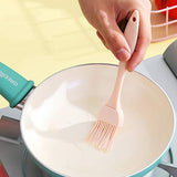 Silicone Kitchen Oil Spatula Brush with Handle Pastry / Cake Brush / Heat Resistant Ghee Brush for Non-Stick cookware, Mixer, Grilling, Cooking, Tandoor, Baking, Glazing, BBQ in Kitchen (17 cm / 1 Pc)