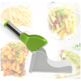 Virgin Plastic French Fry Chipper, Potato Chipper /Potato Slicer with Container Potato Chipper with Slicer, Fork and Guard, Green and White