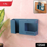 Wall Mounted Multi-purpose Storage Holder  Mobile And Remote Control Organizer (1 Pc)
