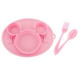 Silicon Micky Plate And 1 Spoon  1 Fork Card Paking ( 1 PC Product)