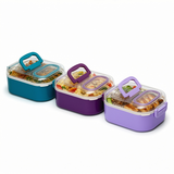 Yummy 2 - Side Click Lunch Box ,Leak Proof ,Food Grade Material  ,With Vent & Sealing Gasket Compact Container For Kids & Adults