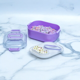 Yummy 2 - Side Click Lunch Box ,Leak Proof ,Food Grade Material  ,With Vent & Sealing Gasket Compact Container For Kids & Adults