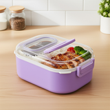 Yummy 2 - Side Click Lunch Box ,Leak Proof ,Food Grade Material  ,With Vent & Sealing Gasket Compact Container For Kids & Adults