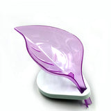 Soap Holder for Bathroom Leaf Shape Self Draining Plastic Soap Dish Tray Stand Cady Kitchen Sink Bathroom Accessories No Drilling Multi Color (Leaf-Shape-1)