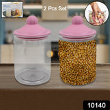 Transparent Kitchen Plastic Container Jar Set (2 Pcs Set  1100 ML Approx.)