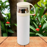 350 ML Stainless Steel Insulated Vacuum Bottle With Transparent Lid And Carry Handle | Leak-Proof Hot & Cold Thermos Flask