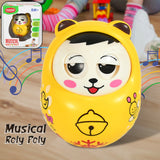 Musical Roly Poly Toys For Baby  Push And Shake Wobbling Toy With Music  Tumbler Doll Toy For Babies  Sound Balancing Doll Toys For Baby Boys Girls 8+ Months Multicolor (1 Pc)