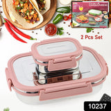 Premium Stainless Steel Leak Proof Air Tight Lunch Boxes (900ml+200ml Approx.  2 PC Set)