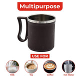 Coffee Mug With Lid And Handle-plastic Covered Stainless Steel Mug (Random Color Approx. 200 ML)