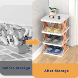 5 Tier Collapsible Shoes Stand, Shoe Tower Rack Suit For Small Spaces, Closet, Small Entryway, Easy Assembly And Stable In Structure, Corner Storage Cabinet