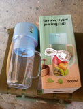 Portable Electric Juicer With Handle  Straw USB Rechargeable 6 Stainless Steel Blades (500 ML)