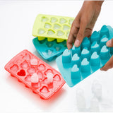 Heart Shape Ice Cube Tray, 14 Grid Chocolate Mold Refrigerator Ice Cube for Cocktail, Whiskey, Fruit Juice, Soft Drink (Multi Color)