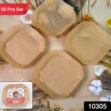 Square Air Fryer Disposable Paper Liner  (50 Pcs Set of  160mmx45mm)