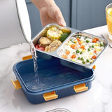 Stainless Steel Lunch Box  , 2 Section Lunch Box With Spoon