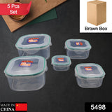 Kitchen Containers Set Fridge Storage Boxes Plastic Containers For Kitchen Organizer Kitchen Accessories Items For Storage Organizer Snap-Seal (Lunch Box storage Organizer - 5 PCS Set)