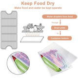 Modular Storage Containers with Lids, Removable Drain Plate, Heavy & Durable Kitchen Storage Boxes Keeps Fruits, Vegetables, Fresh Longer Fridge Organizer(3 Pcs - Set)
