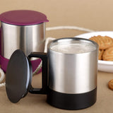 Stainless Steel Coffee-Tea Cup Stainless Steel Lid Cover Hot Coffee-Tea Mug Hot Insulated Double Wall Stainless Steel Coffee And Milk Cup With Lid  Handle Easy To Carry - Coffee Cup (1 Pc)