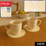 Anti-Slip , Heat-Resistant , Silicone Leaf Design Coaster Set (2 PC)