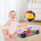 Automatic 360 Degree Rotating Transparent Gear Concept Car with Musical and 3D Flashing Lights Toy for Kids Boys & Girls (Multicolor/Battery Not Included)