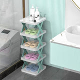 5 Tier Collapsible Shoes Stand, Shoe Tower Rack Suit For Small Spaces, Closet, Small Entryway, Easy Assembly And Stable In Structure, Corner Storage Cabinet