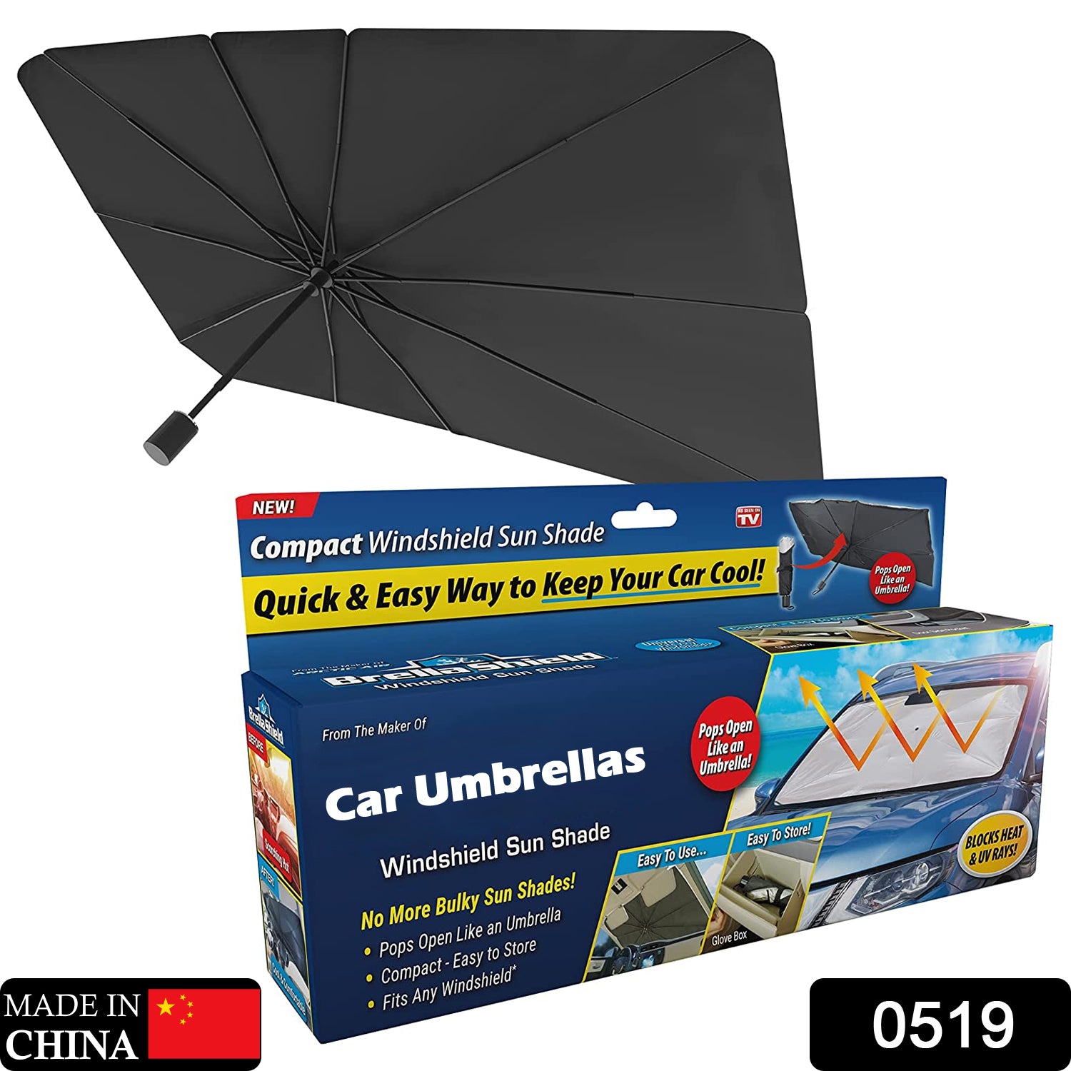 Windshield Umbrella Sunshade Cover Visor Sunshades. Automotive Front Sunshade Fits Foldable Windshield Brella Various Heat Insulation Shield for Car