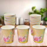 Disposable Paper Cups With Mix Color & Design | Disposable Tea Coffee Cups (24 Pcs Set  Mix Color  Design)