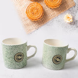 Alpino Ceramic Tea  Cups Set With Plastic Serving 2 Compartment Platter Milk Cup  Mug Coffee Cup Tea Cup BPA Free Food Grade | Or Outdoor For Household Gift For Birthday (3 Pcs Set)