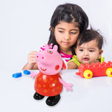 Pig Children Play Toy, Pretend Play Toy Fun Gift for Kids, Movable Hands, Legs Pig Pretend Play Toy Set for Kids Children with Soft Rubber Material (1 Pc/Battery Not Included)