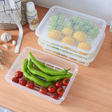 Modular Storage Containers with Lids, Removable Drain Plate, Heavy & Durable Kitchen Storage Boxes Keeps Fruits, Vegetables, Fresh Longer Fridge Organizer(3 Pcs - Set)