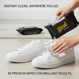 TP 80 PCS Set Of Shoe Cleaning Wet Wipes Fast Scrubbing Shoes Cleaning Tissue Sneakers Non-woven Detergent Quick Wipes Disposable Travel Portable Removes Dirt Stains