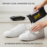 1 Packet :80 PCS Sneaker & Shoe Cleaner Wipes – Effortless, On-the-Go Cleaning for Every Shoe Style