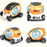 Plastic 360 Degree Rotating Stunt Car Toy for Kids - Bump and Go Action with 4d Lights and Music, Plastic Mini Car with Disco Ball (1 Pc Multicolor ,Battery Not Included)