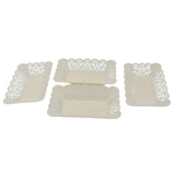 Rectangle Plastic Dinner Plate Snacks  Breakfast Restaurant Serving Trays For Home School Coffee Hotel Kitchen Office (8 Pcs Set)