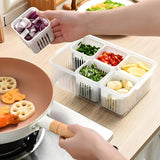 Fridge Storage Boxes, Fridge Food Storage Containers Set, Kitchen Food Organizer, Refrigerator Storage Boxes for Freshness, Vegetable Storage, Draining Refrigerator Food Box(1 PC)