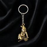 Premium Antique-gold Metal Bal Krishna Makhan Chor Keychain (1 Pc)
