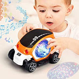 Plastic 360 Degree Rotating Stunt Car Toy for Kids - Bump and Go Action with 4d Lights and Music, Plastic Mini Car with Disco Ball (1 Pc Multicolor ,Battery Not Included)