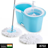 Plastic Spinner Bucket Mop 360 Degree Self Spin Wringing With 2 Absorbers For Home And Office Floor Cleaning Mops Set