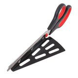 Stainless Steel Pizza Cutter Scissor Plastic Handle with Removable Spatula, 2 in 1 Pizza Scissors Kitchen Tool (2 Pcs Set)