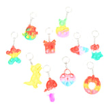 Compact Silicone Pop It Keychain Toy - Birthday Return Gift Of Kids - Portable Bubble Popping Fun Stress Relief Fidget Toy (Mix Design  1 Pc)