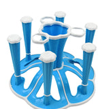 Miracle Plastic Glass Stand/Tumbler Holder/Glass Holder for Kitchen/Dining Table 6 Glasses Stand With 3 Pepper Salt Masala Box