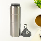 Steel Water Bottle With Straw | Fridge Water Bottle Set of 1 | Leak &  Rust Proof Bottle Suitable for home, office, gym, outdoor activities, and straw bottle more(750 ML)