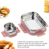 Premium Stainless Steel Leak Proof Air Tight Lunch Boxes (900ml+200ml Approx.  2 PC Set)