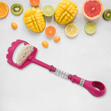 Multi-Functional Potato Masher Potato Mud Pressure Machine Vegetable Fruit Ricer Squeezer Kitchen Tools, Spring Push Type Potato Presser Fruit and Vegetable Smasher (1 Pc)