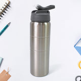 Steel Water Bottle With Straw | Fridge Water Bottle Set of 1 | Leak &  Rust Proof Bottle Suitable for home, office, gym, outdoor activities, and straw bottle more(750 ML)