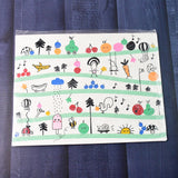 Colorful Cartoon Printed Dining Table Placemats For Kids (4 Pc  40x30 Cm)