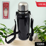 Stainless Steel Water Bottle Vacuum Insulated Cup  Bottle With Adjustable Strap, Outdoor Large Capacity Sports Kettle Cups / Bottle(1200 ML)