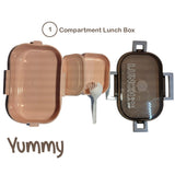 Yummy 2 - Side Click Lunch Box ,Leak Proof ,Food Grade Material  ,With Vent & Sealing Gasket Compact Container For Kids & Adults