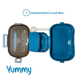 Yummy 2 - Side Click Lunch Box ,Leak Proof ,Food Grade Material  ,With Vent & Sealing Gasket Compact Container For Kids & Adults