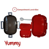 Yummy 2 - Side Click Lunch Box ,Leak Proof ,Food Grade Material  ,With Vent & Sealing Gasket Compact Container For Kids & Adults